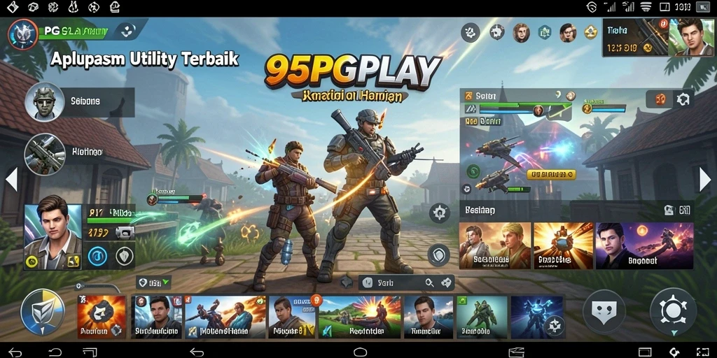 Screenshot utama 95PGPLAY menampilkan antarmuka aplikasi Utility yang user-friendly.