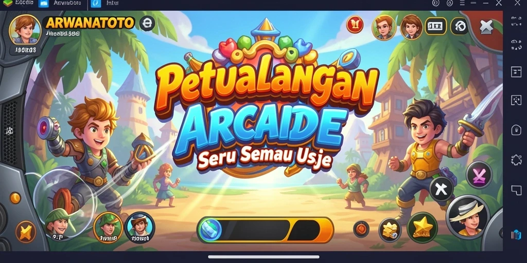 Tampilan gameplay seru ARWANATOTO yang menantang dan penuh warna.