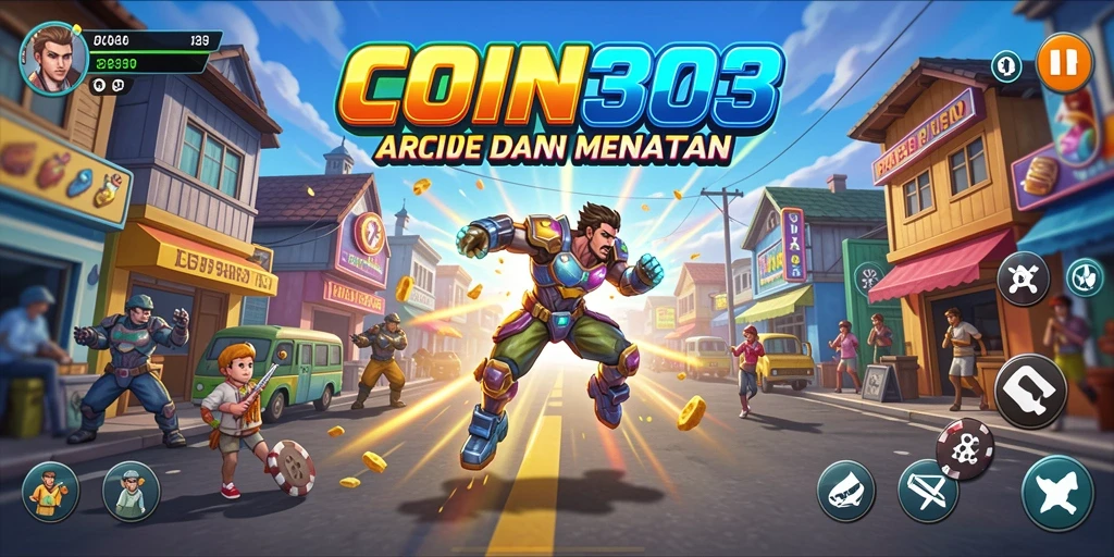 Screenshot gameplay COIN303 yang menampilkan aksi arcade seru.