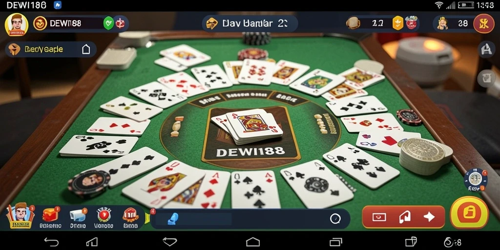Tampilan gameplay seru Gaple di DEWI188 dengan desain menarik.