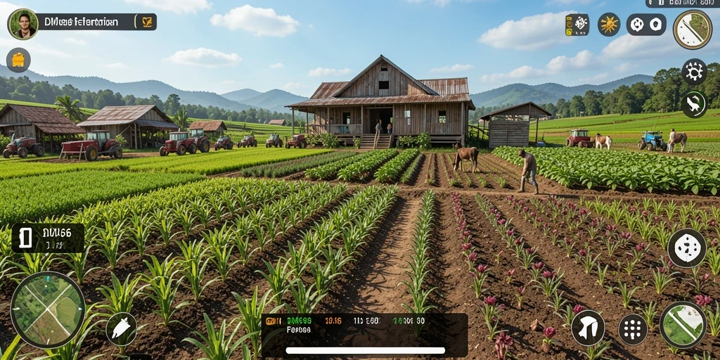 Tampilan gameplay <strong>DMD686</strong> yang memukau dan realistis dalam pertanian.