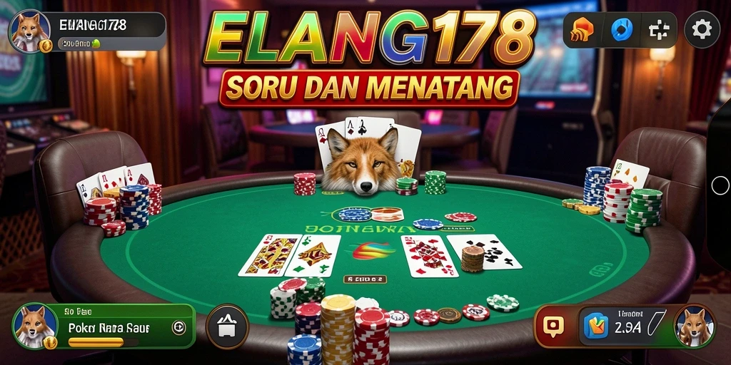 Tampilan utama ELANG178 dengan gameplay Poker yang seru.