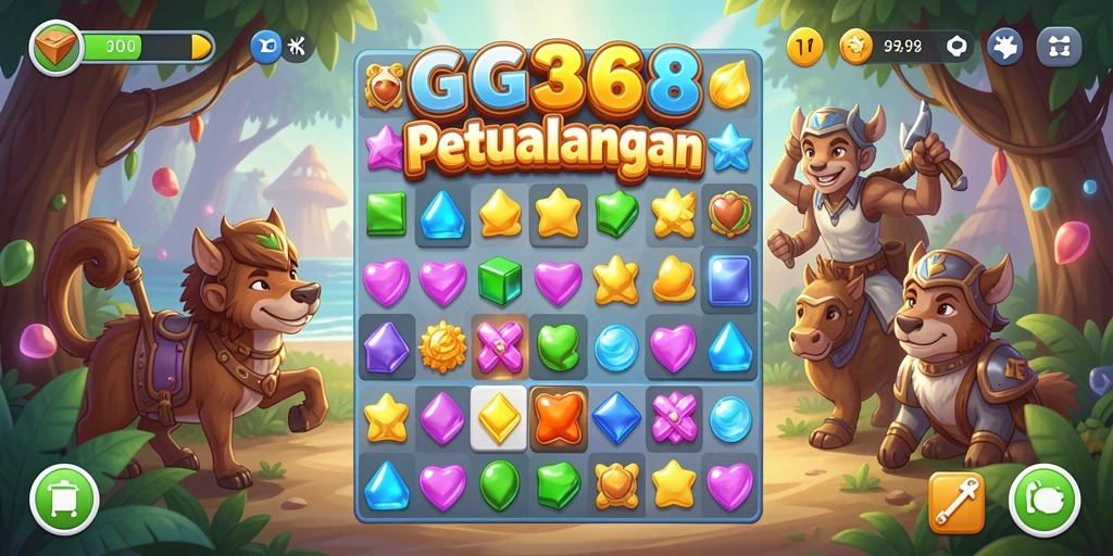 Screenshot gameplay GG368 yang menunjukkan keseruan mencocokkan objek.