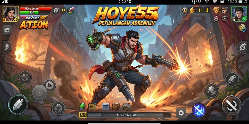 Screenshot gameplay HOYE55 yang penuh aksi dan ketegangan.