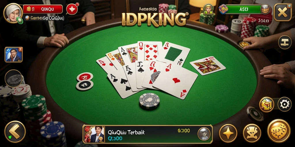 Screenshot gameplay IDPKING yang menampilkan suasana QiuQiu yang seru.