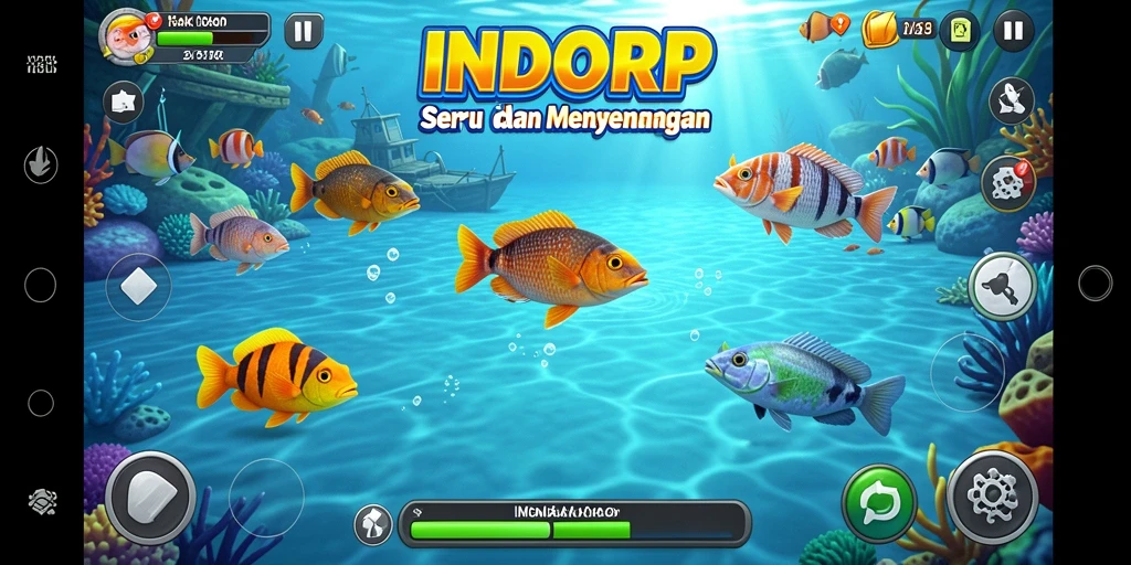 Tampilan gameplay <strong>INDORP</strong> yang menakjubkan saat menembak ikan.