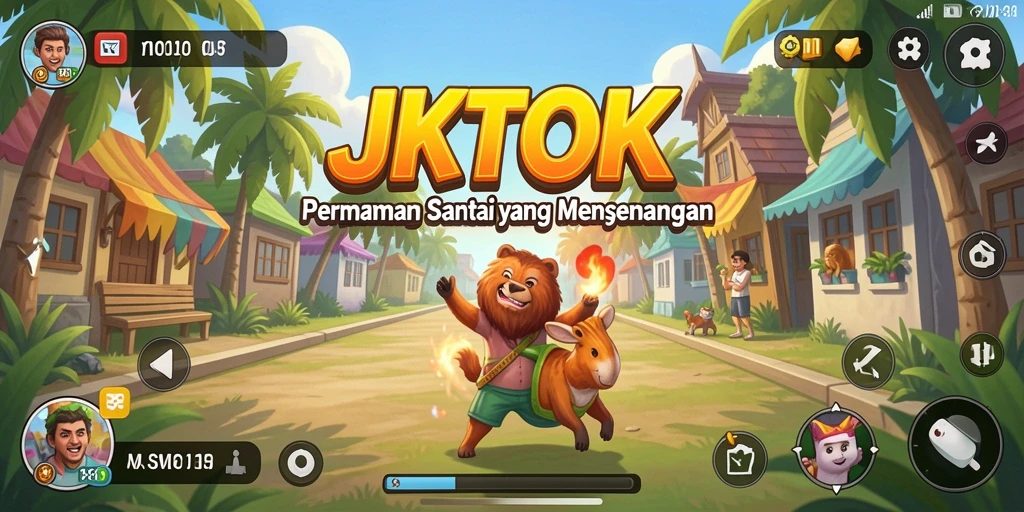 Tampilan menarik dari gameplay JKTOK yang menyenangkan dan penuh warna.