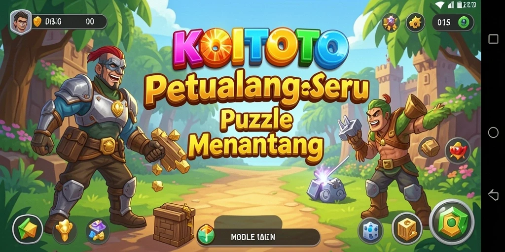 Screenshot gameplay KOITOTO menampilkan puzzle yang menarik dan menantang.