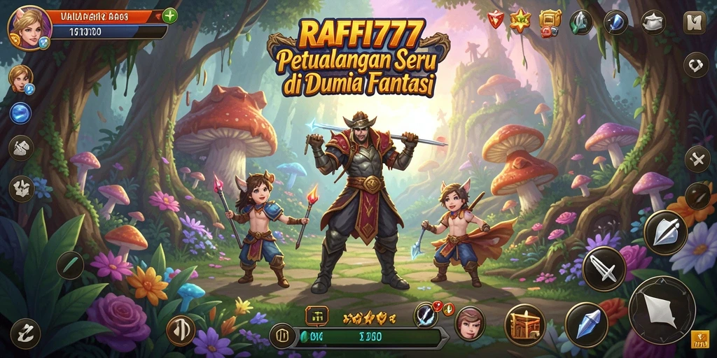 Tampilan gameplay RAFFI777 yang penuh warna dan petualangan.