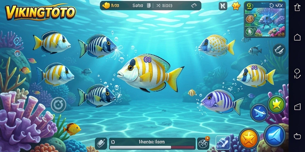 Screenshot gameplay VIKINGTOTO menampilkan perburuan ikan yang seru.